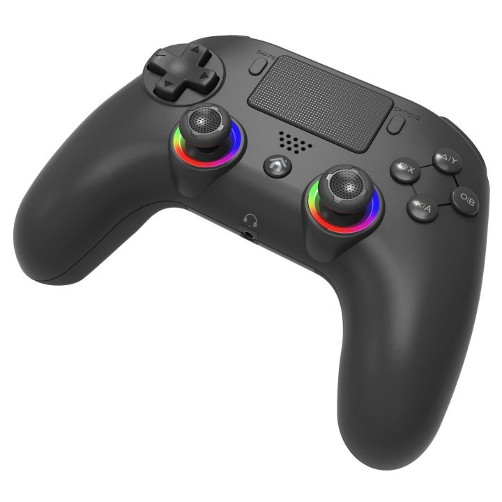 Juodas belaidis žaidimų valdiklis PS4 ir PC
