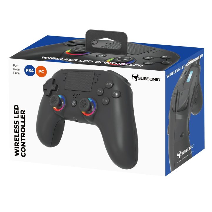 Juodas belaidis žaidimų valdiklis PS4 ir PC