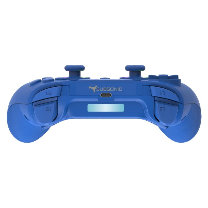 Belaidis žaidimų valdiklis PS4/PC su RGB LED, mėlynas