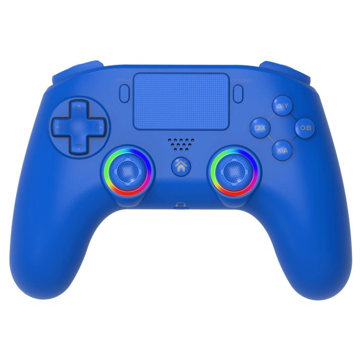 Belaidis žaidimų valdiklis PS4/PC su RGB LED, mėlynas