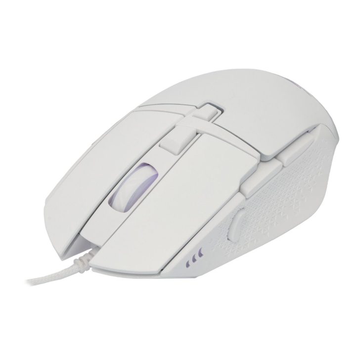 Baracuda Raptor White žaidimų pelė su 8 mygtukais