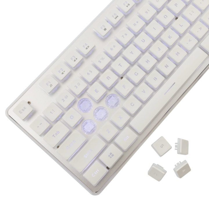Balta žaidimų klaviatūra White Shark Tachi US
