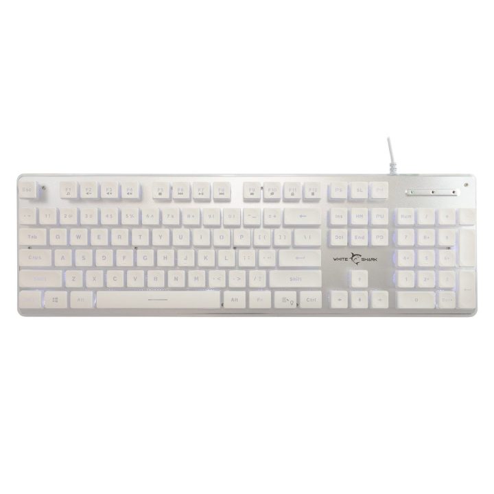 Balta žaidimų klaviatūra White Shark Tachi US