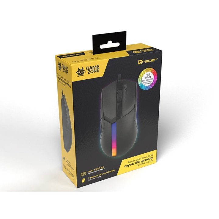 Žaidimų pelė Tracer Gamezone Cool Black RGB