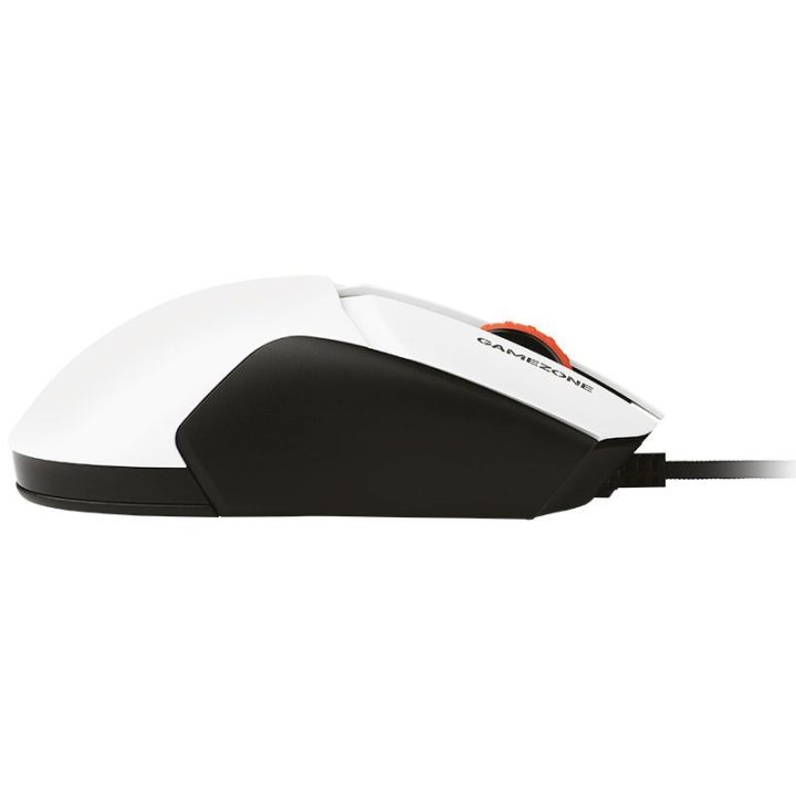 Balta žaidimų pelė su RGB apšvietimu, iki 12 000 DPI
