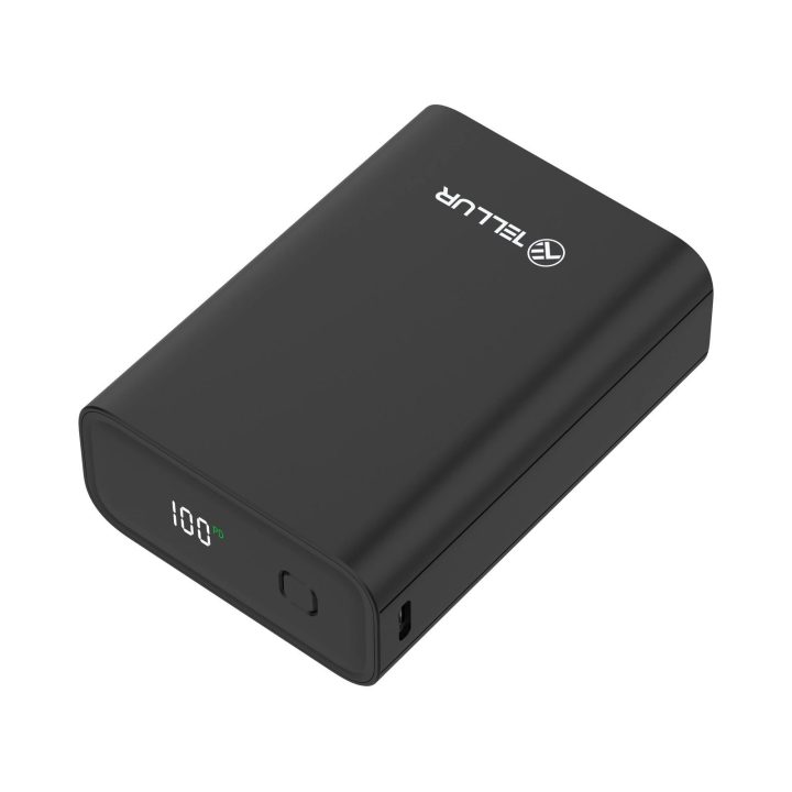 Juoda 20000 mAh išorinė baterija Tellur PD702 Compact Pro