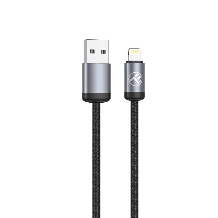 Juodas USB į „Lightning“ kabelis, 3 A, 1 m
