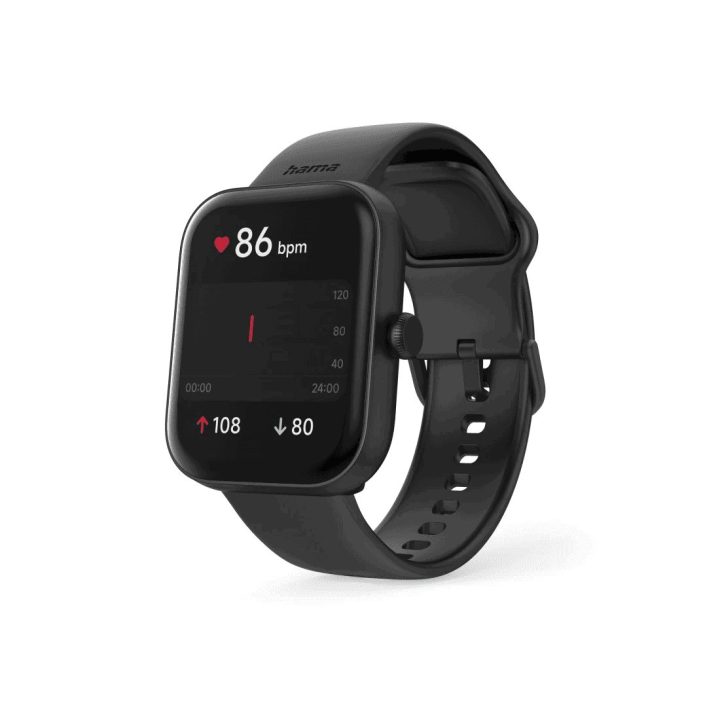 Juodas išmanusis laikrodis Hama Fit Watch 5000