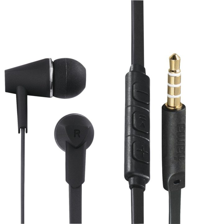 Juodos į ausis įdedamos stereo ausinės Hama Joy