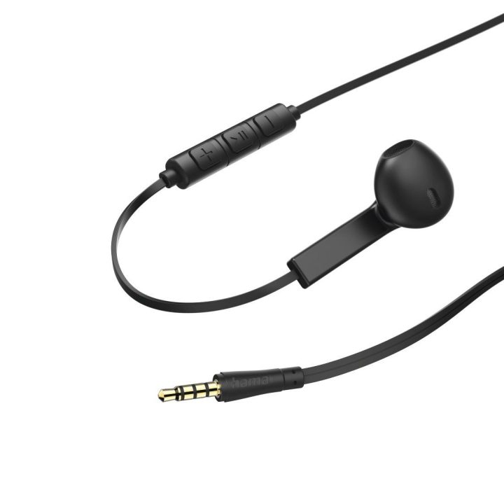 Juodos laidinės stereo ausinės su 3,5 mm jungtimi