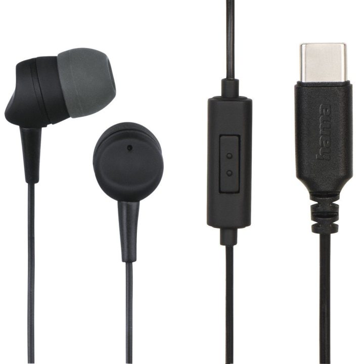 Hama USB-C ausinės su mikrofonu, juodos