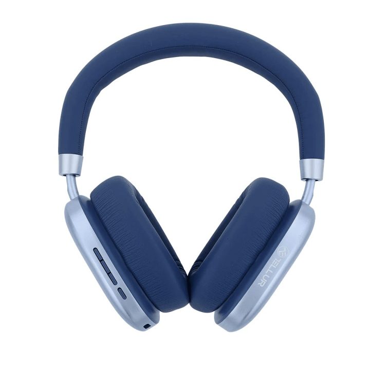 Mėlynos Bluetooth ausinės su ANC