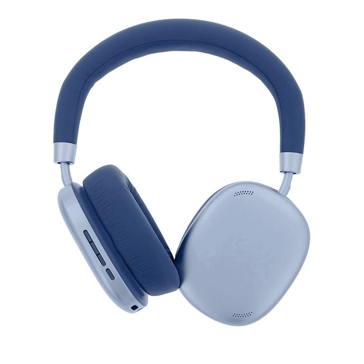 Mėlynos Bluetooth ausinės su ANC