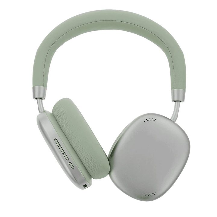 Žalios Bluetooth ausinės per ausis su ANC