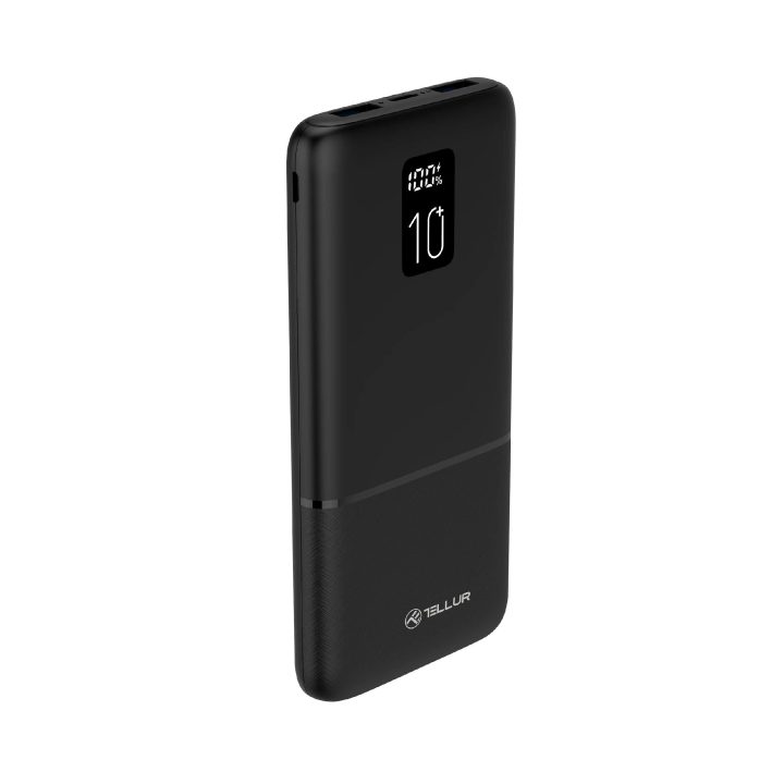 Juodas 10000 mAh išorinis akumuliatorius Tellur PD102 Boost Pro