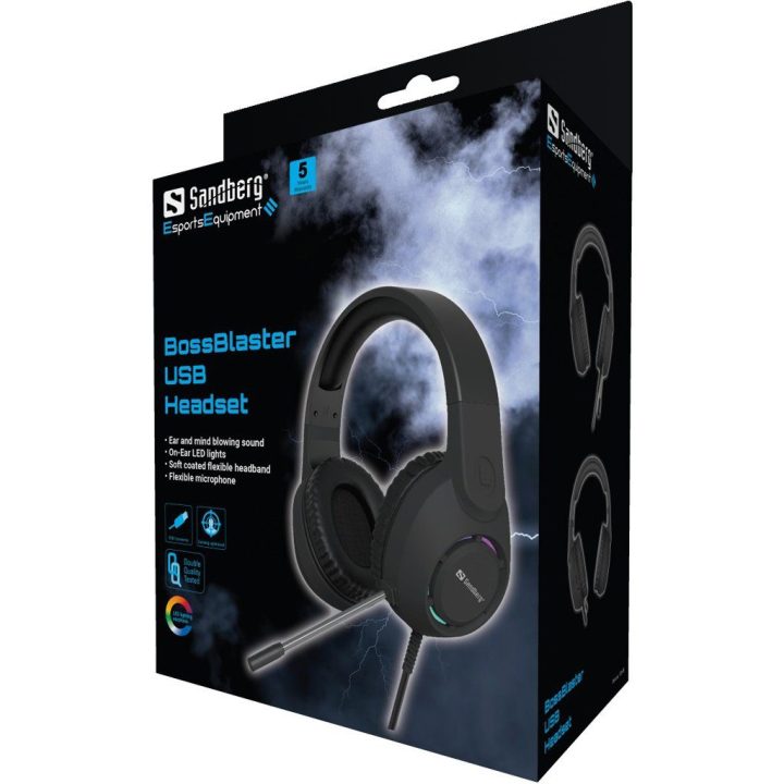 USB ausinės su mikrofonu – Sandberg BossBlaster