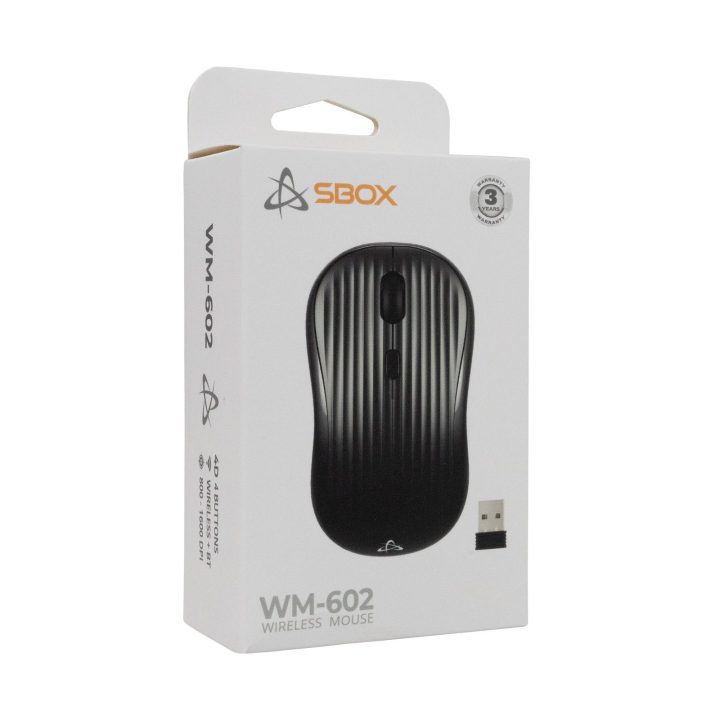 Juoda belaidė pelė SBOX WM-602