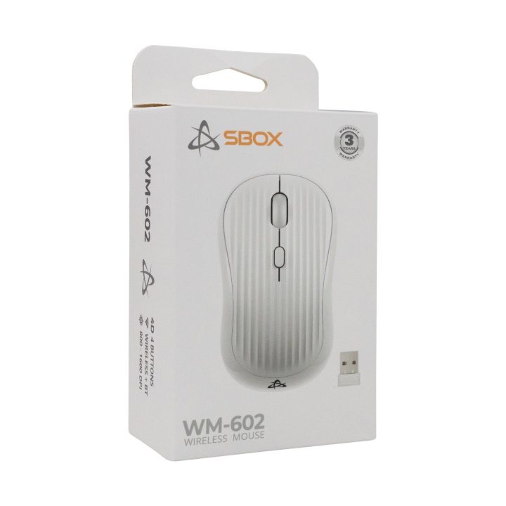 Belaidė pelė SBOX WM-602, balta