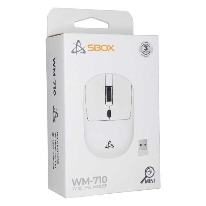 Balta belaidė pelė SBOX WM-710