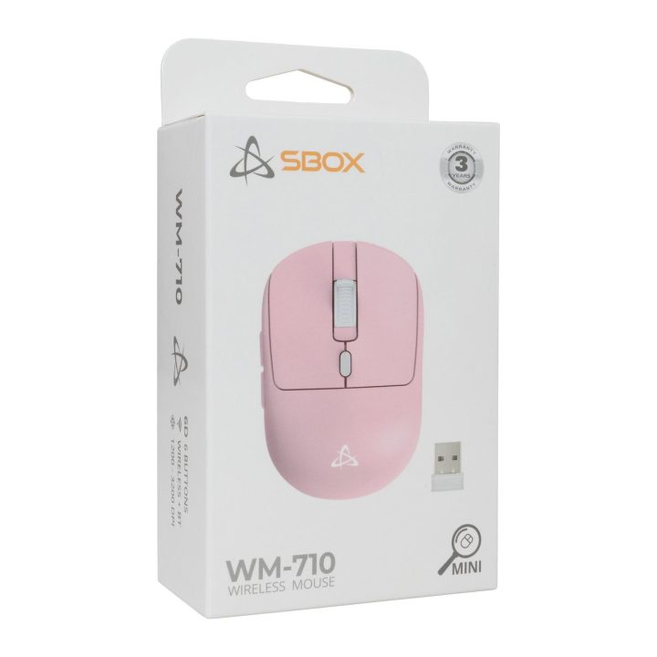 Rožinė belaidė pelė Sbox WM-710
