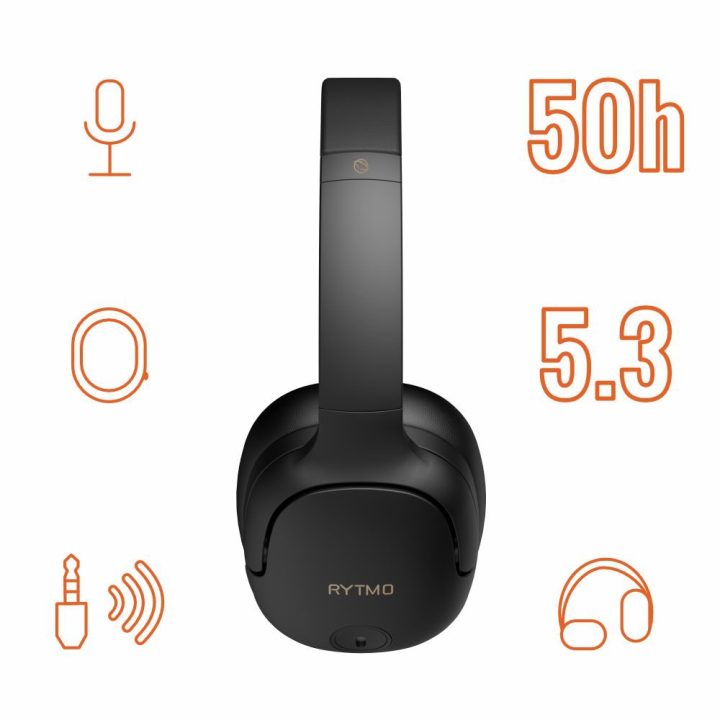 Belaidės ausinės su hibridiniu ANC Manta HDP1001BK Rytmo Elegance Black