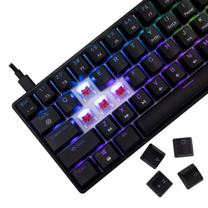 Mechaninė žaidimų klaviatūra White Shark Shinobi 2, juoda, US, raudoni jungikliai
