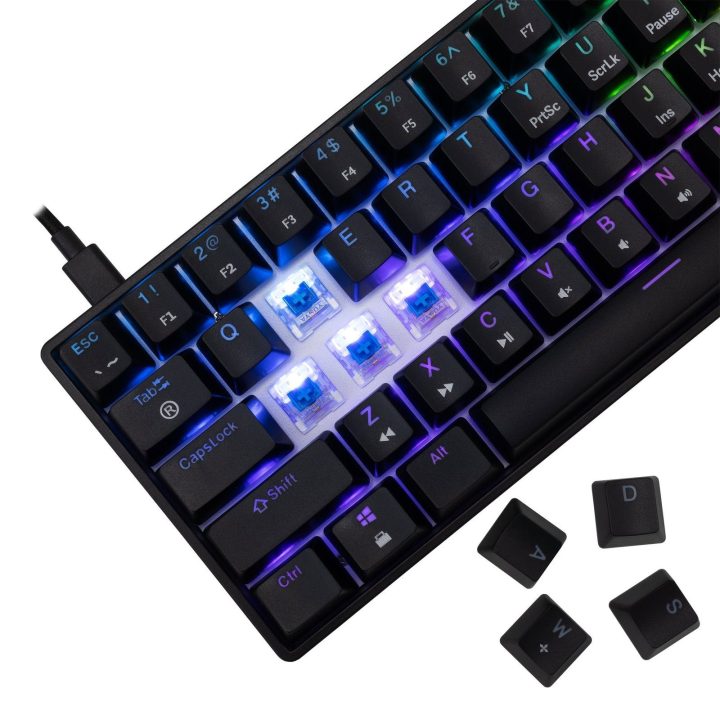 Žaidimų klaviatūra White Shark Shinobi 2, juoda, Blue Switch, US
