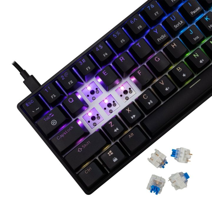 Žaidimų klaviatūra White Shark Shinobi 2, juoda, Blue Switch, US