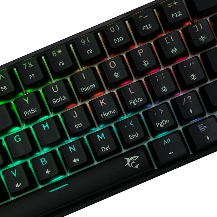 Mechaninė žaidimų klaviatūra White Shark Shinobi 2 su rudais jungikliais, juoda, US