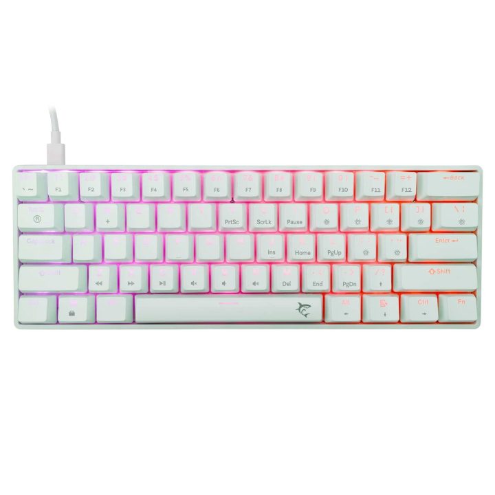 Mechaninė žaidimų klaviatūra White Shark Shinobi 2, raudoni jungikliai, balta, US išdėstymas