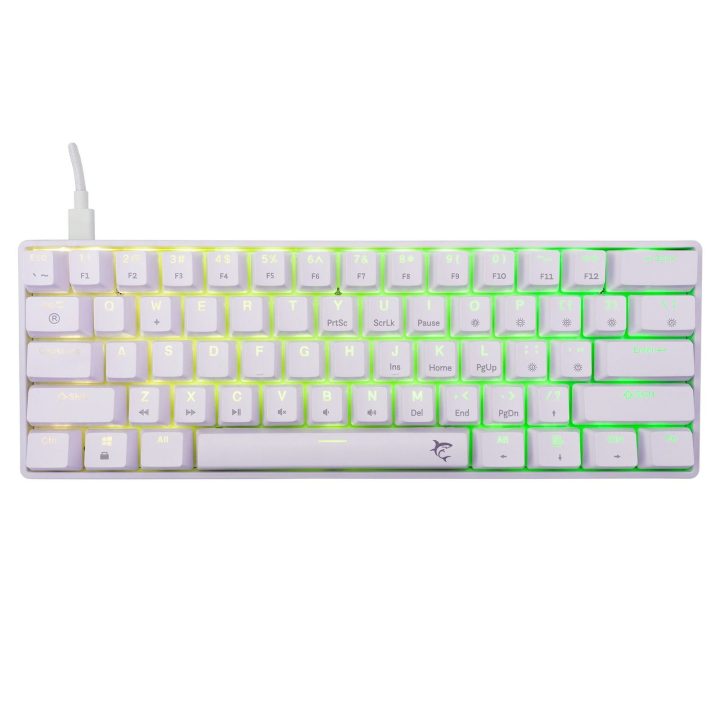 White Shark Shinobi 2 mechaninė žaidimų klaviatūra, balta, su Brown jungikliais