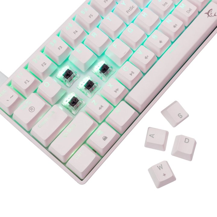 White Shark Shinobi 2 mechaninė žaidimų klaviatūra, balta, su Brown jungikliais