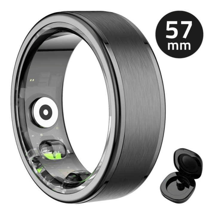 Juodas išmanusis žiedas Manta SR01BK-57