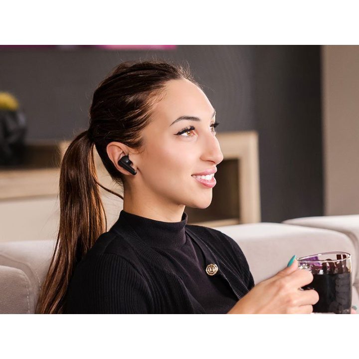 Belaidės TWS ausinės su Bluetooth 5.4 ir mikrofonu