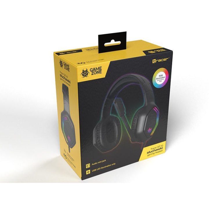GameZone GZ X3 žaidimų ausinės su RGB apšvietimu