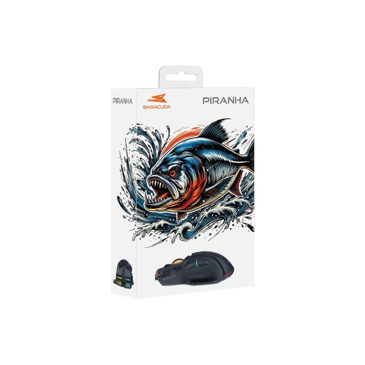 Žaidimų pelė Baracuda Piranha Black
