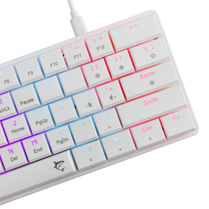 Balta mechaninė žaidimų klaviatūra White Shark Nagamaki