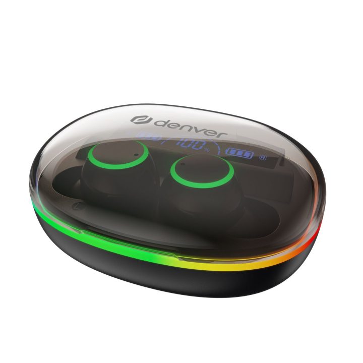 Juodos belaidės Bluetooth ausinės Denver TWE-55B