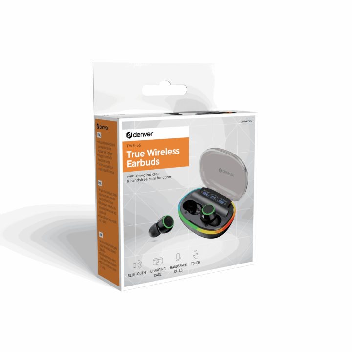 Juodos belaidės Bluetooth ausinės Denver TWE-55B