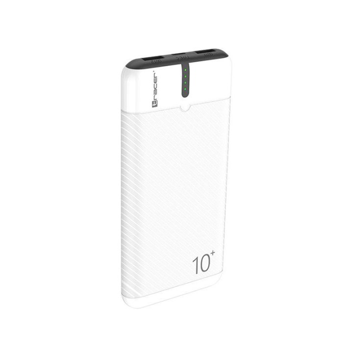 Tracer EnerGo 10000 mAh išorinė baterija, balta / juoda