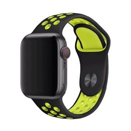 Silikoninė apyrankė Apple Watch 42/44/45/49 mm, juoda/geltona