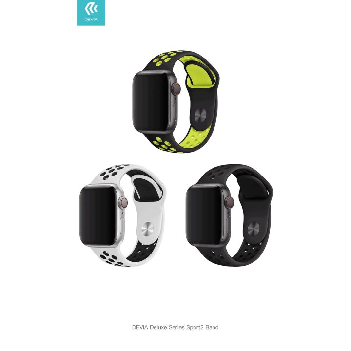 Silikoninė apyrankė Apple Watch 42/44/45/49 mm, juoda/geltona