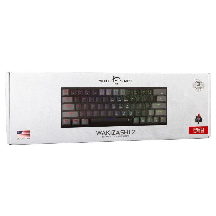 Žaidimų klaviatūra White Shark Wakizashi 2 su raudonais jungikliais
