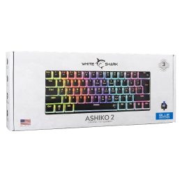 Mechaninė 61 klavišo žaidimų klaviatūra White Shark ASHIKO 2, juoda/mėlyna