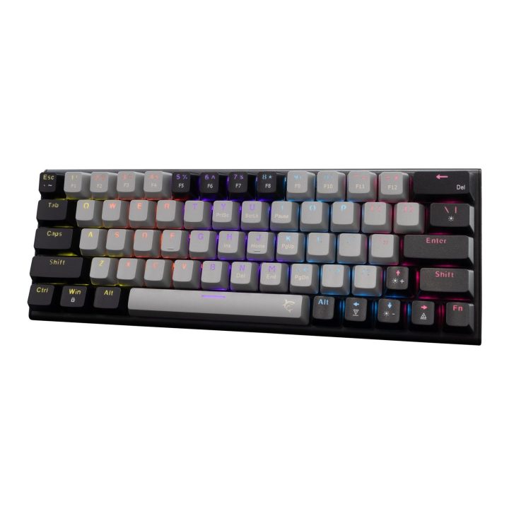 Kompaktiška 63 klavišų žaidimų klaviatūra White Shark Wakizashi 2, pilka ir juoda