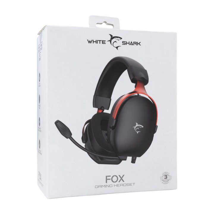 Žaidimų ausinės White Shark Fox Black