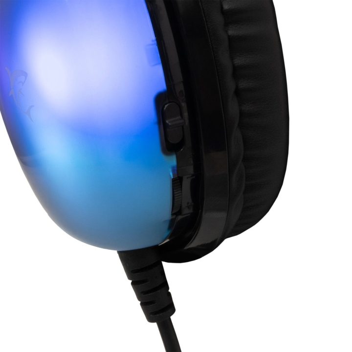 Juodos žaidimų ausinės White Shark Peacock-2 su RGB apšvietimu