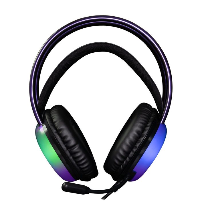 Juodos žaidimų ausinės White Shark Peacock-2 su RGB apšvietimu