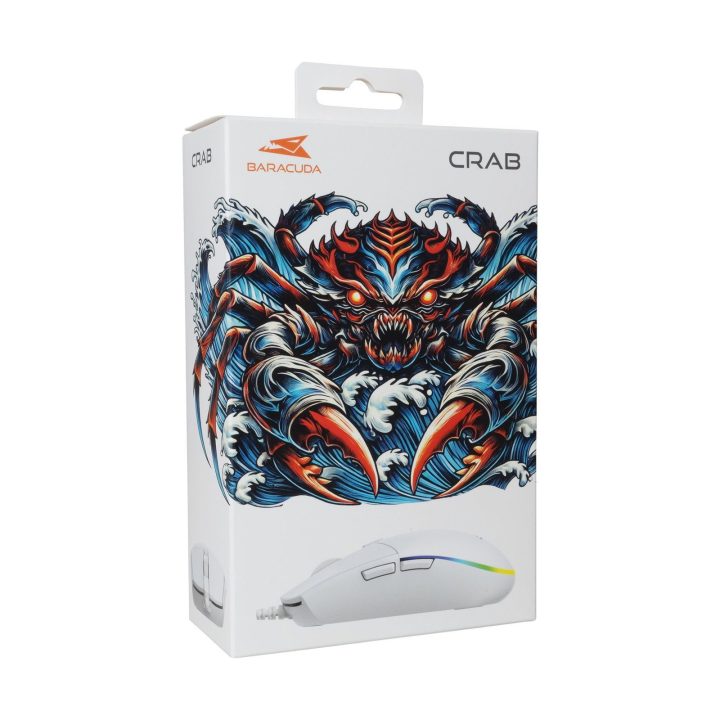 Žaidimų pelė Baracuda Crab White