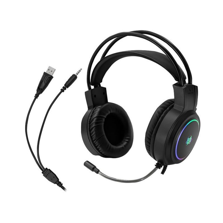 Žaidimų ausinės Tracer GameZone GZ X1 su 50 mm garsiakalbiais ir RGB apšvietimu